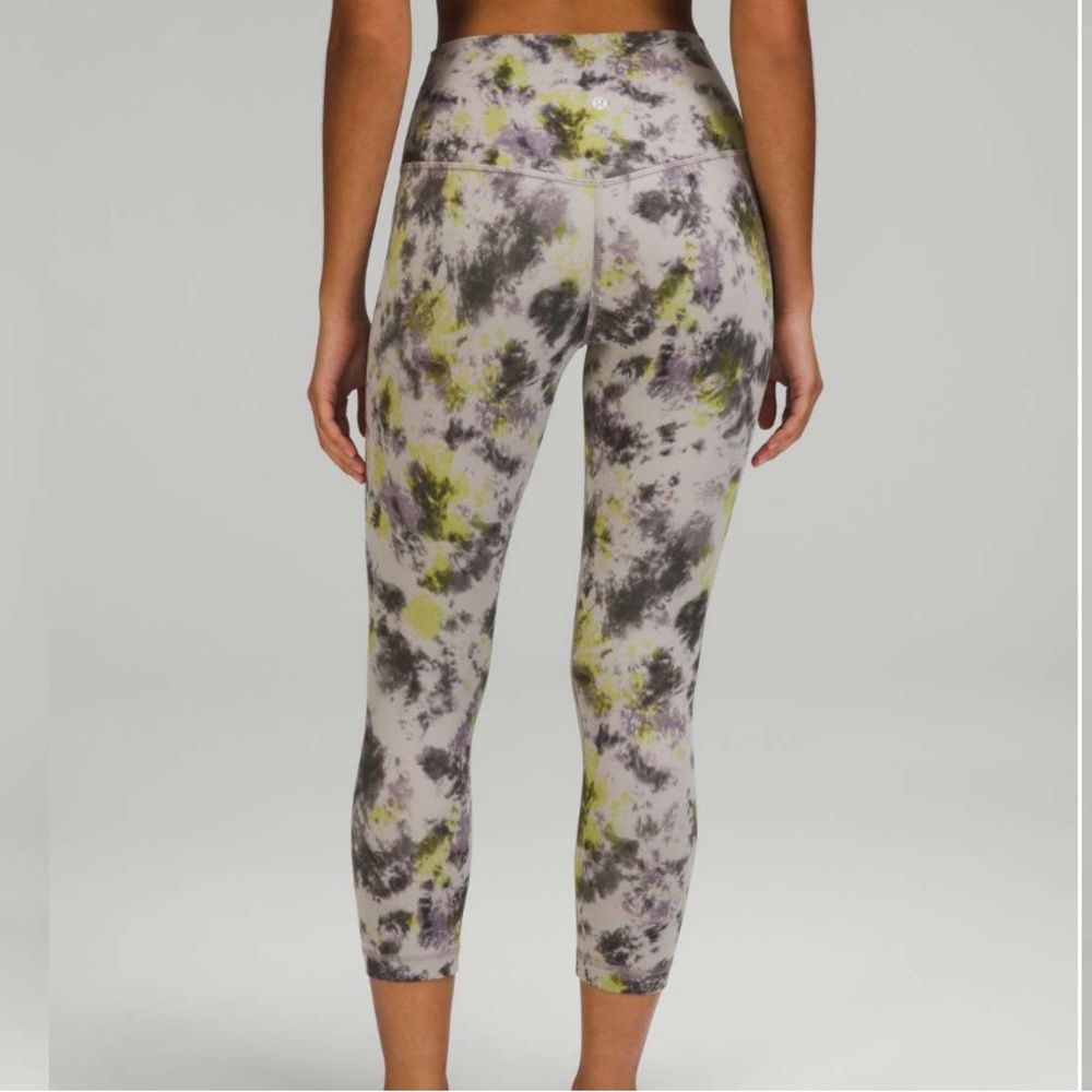 Lululemon Align High-Rise Crop 21” Radial Tie Dye Mauve Grey‎ Multi Size 4